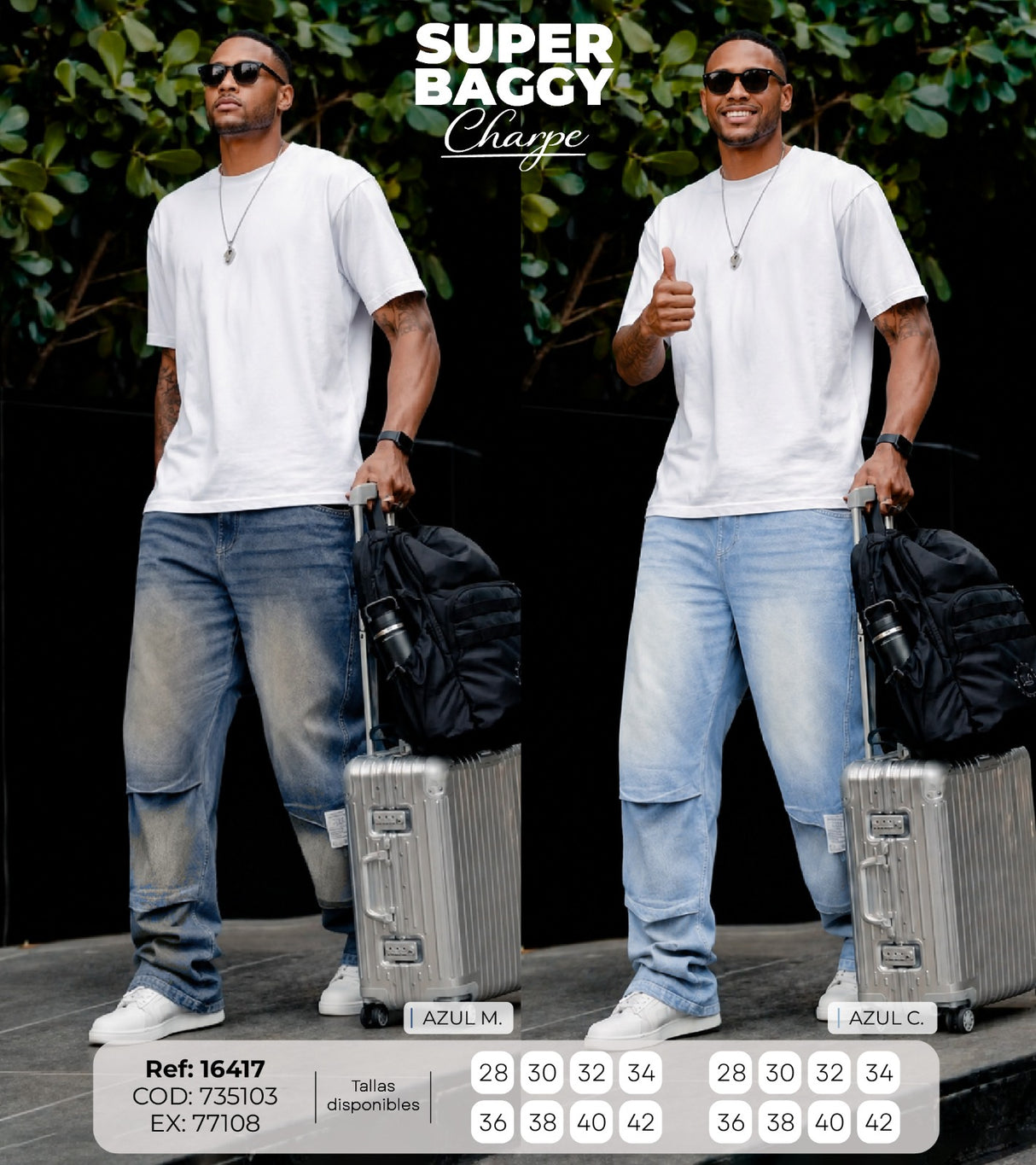 jean baggy charpe collage hombre