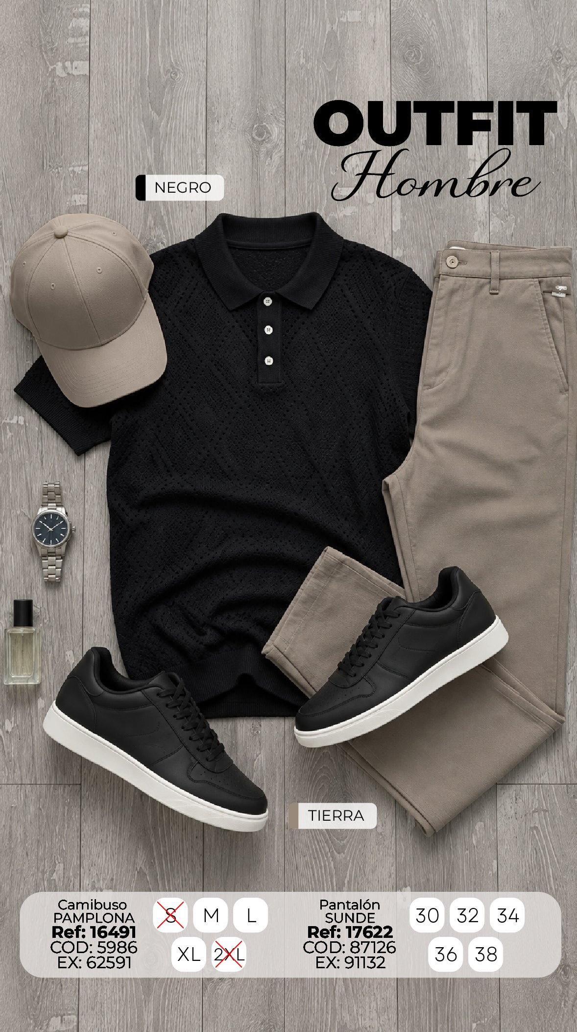 outfit pamplona negro hombre