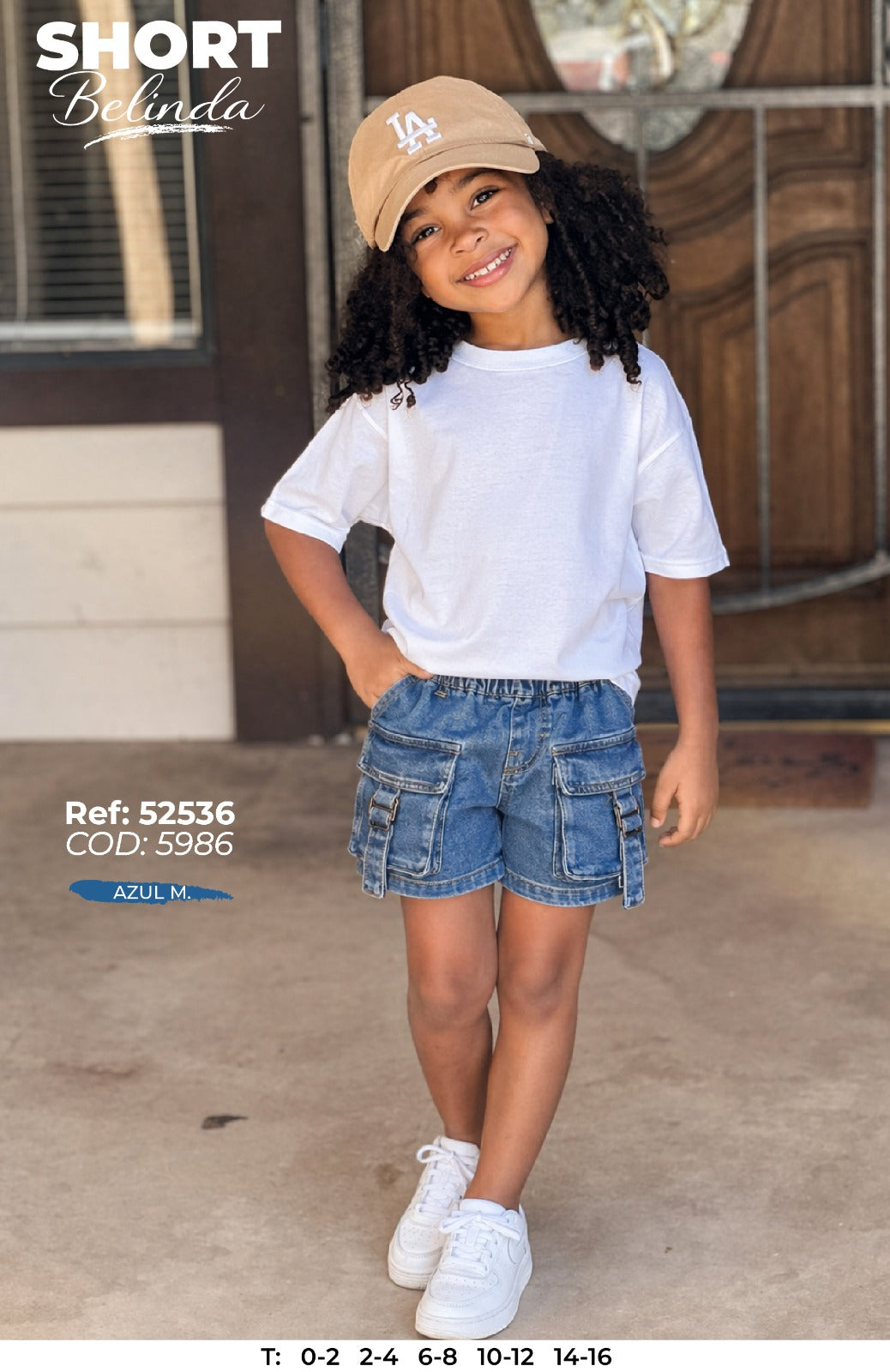 short belinda azul m niña