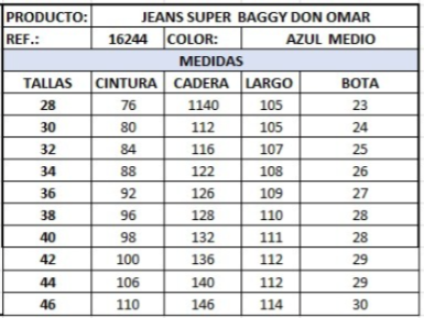 Jeans baggy don omar hombre