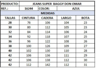 Jeans baggy don omar hombre