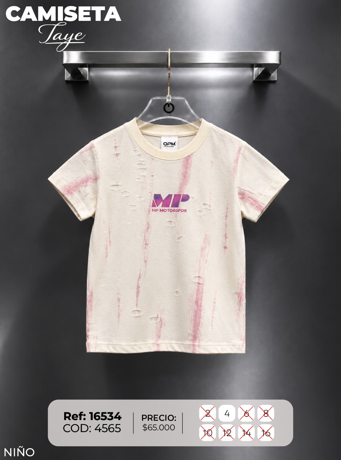 camiseta taye 1 niño