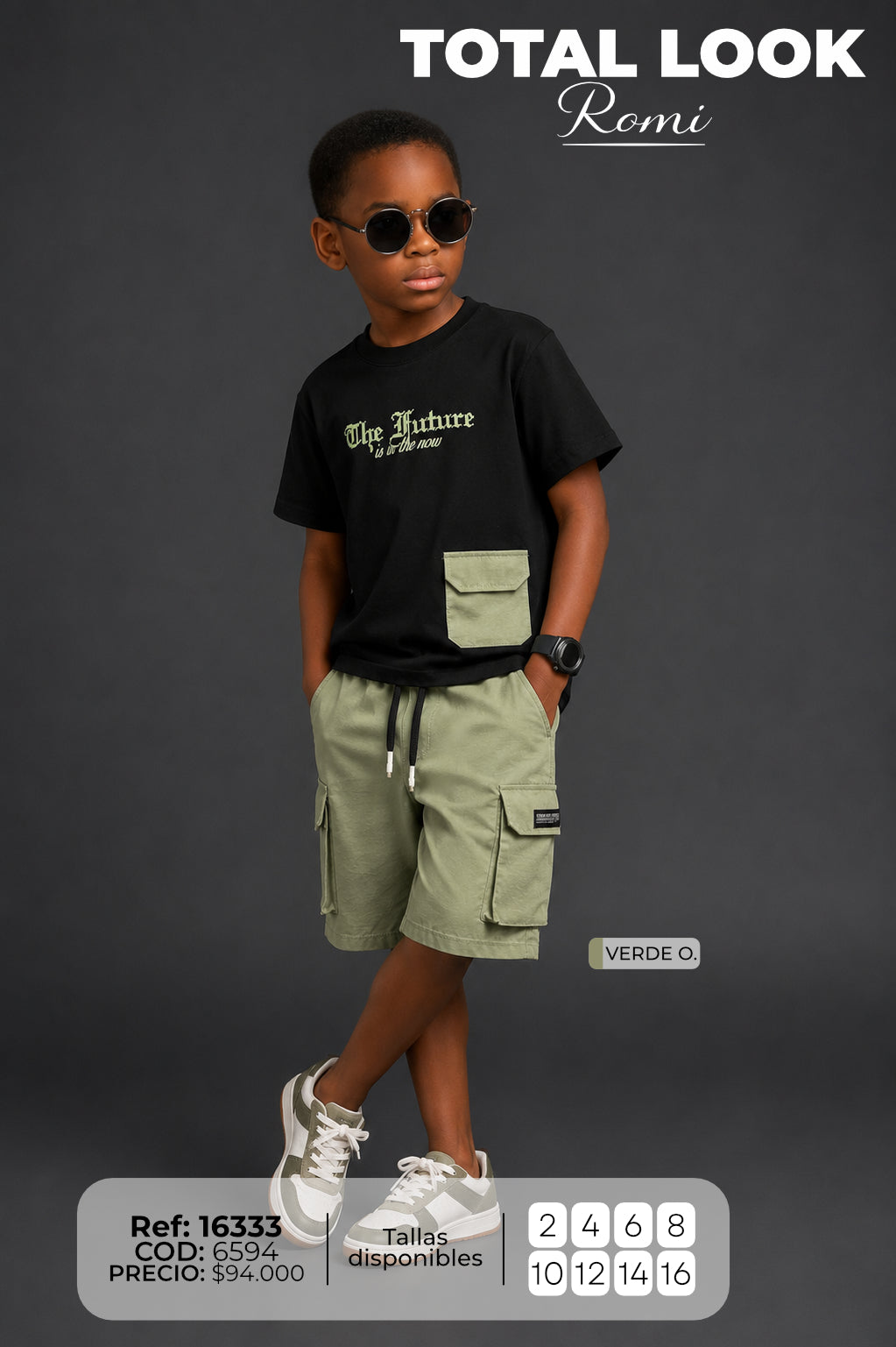 total look romi verde niño