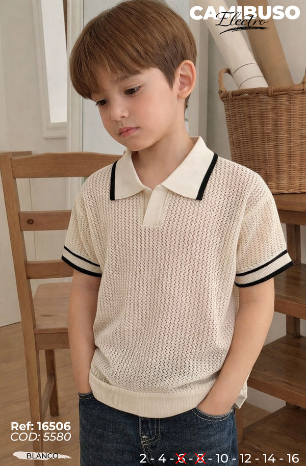 camibuso electro blanco niño