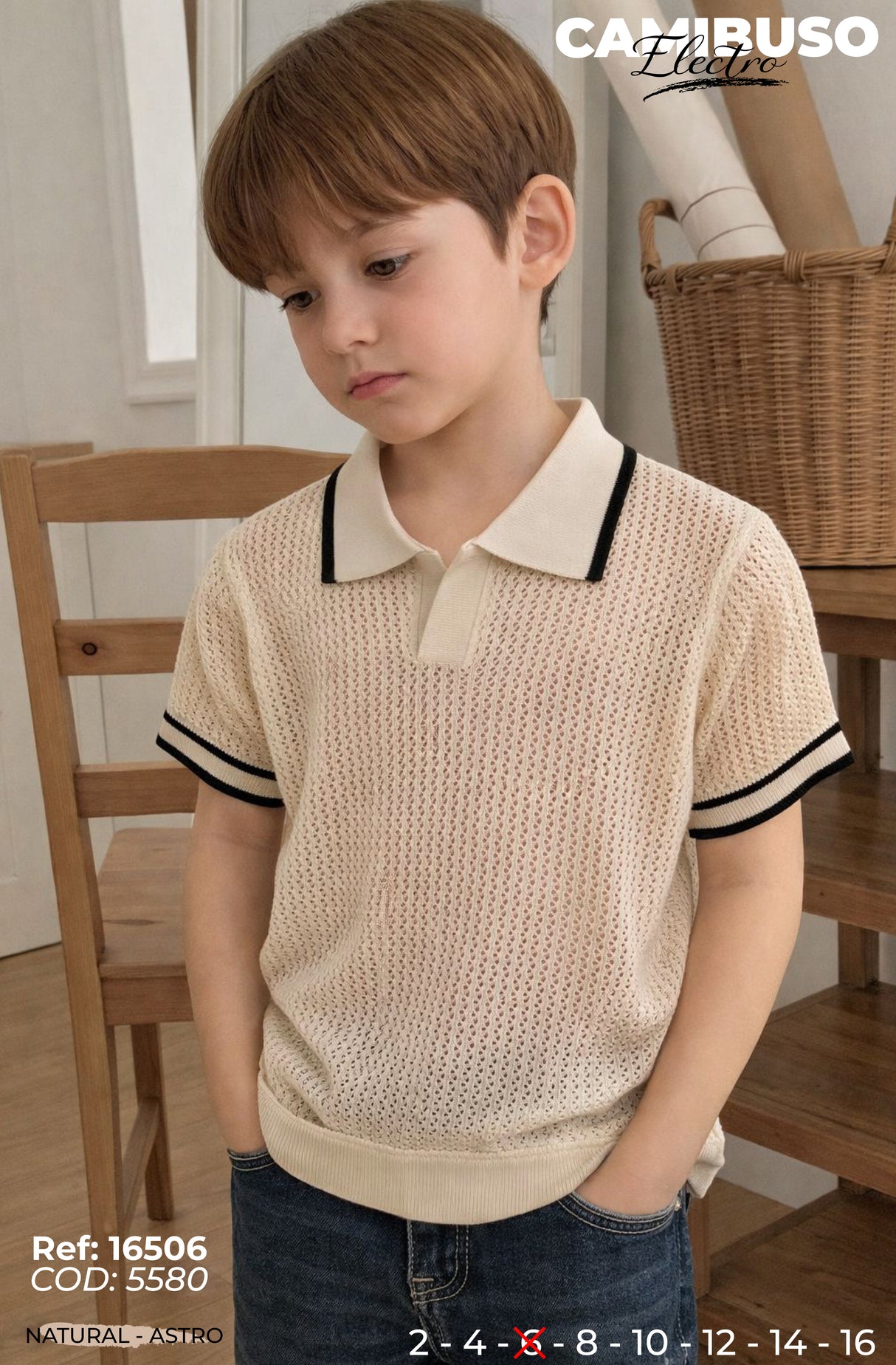 camibuso electro natural niño
