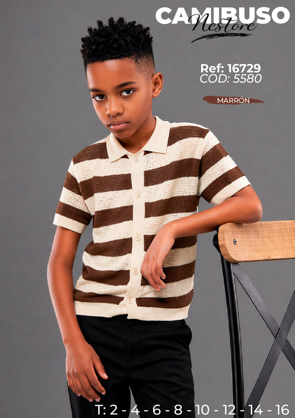 camibuso nestore marron niño