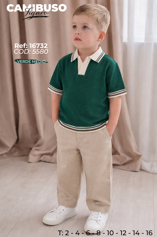camibuso figaro verde medio niño