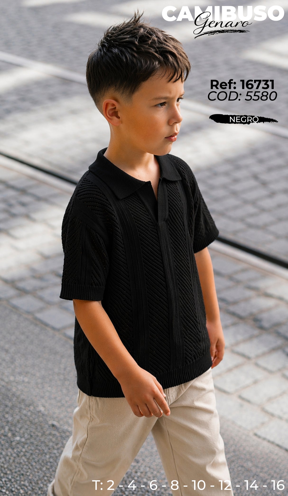 camibuso genaro negro niño