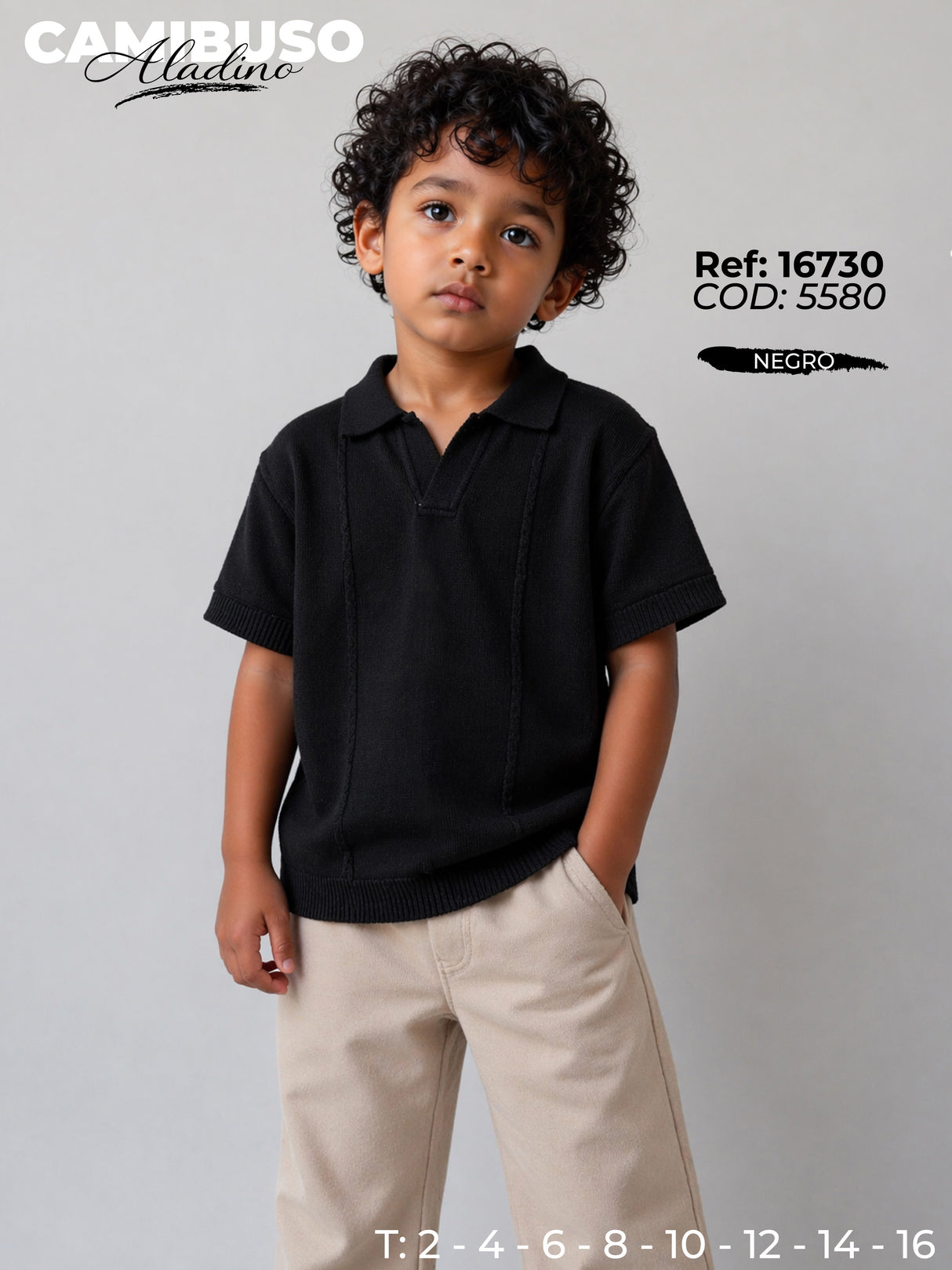 camibuso aladino negro niño