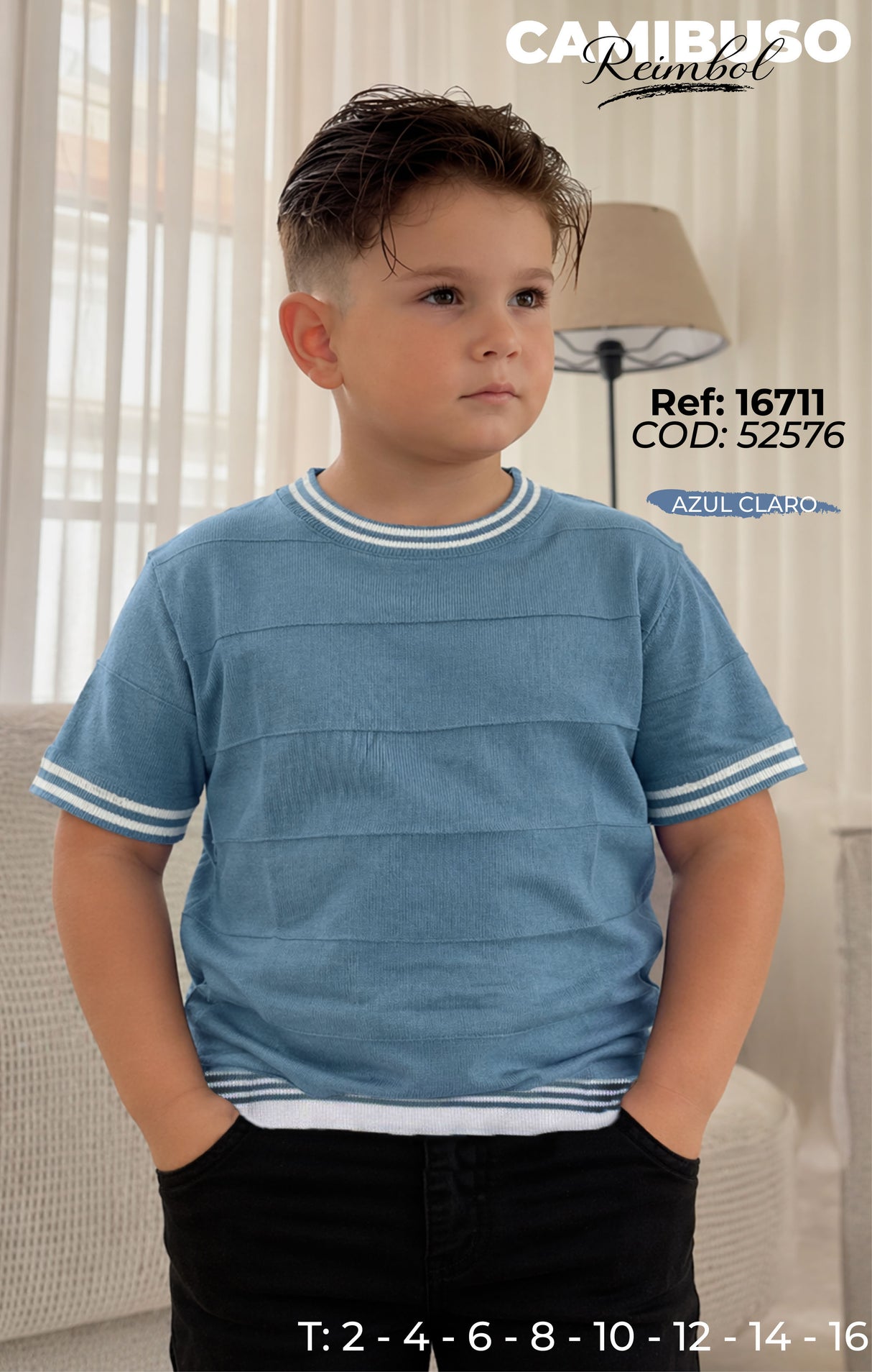 camibuso reimbol azul claro niño