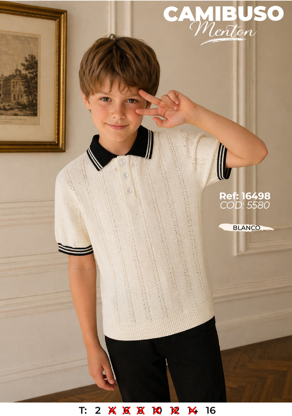 camibuso menton blanco niño