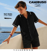 camibuso pinto negro niño