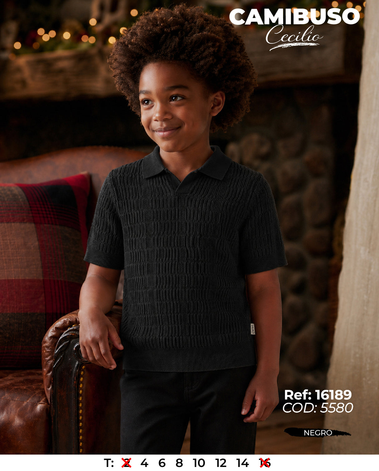 camibuso cecilio negro niño