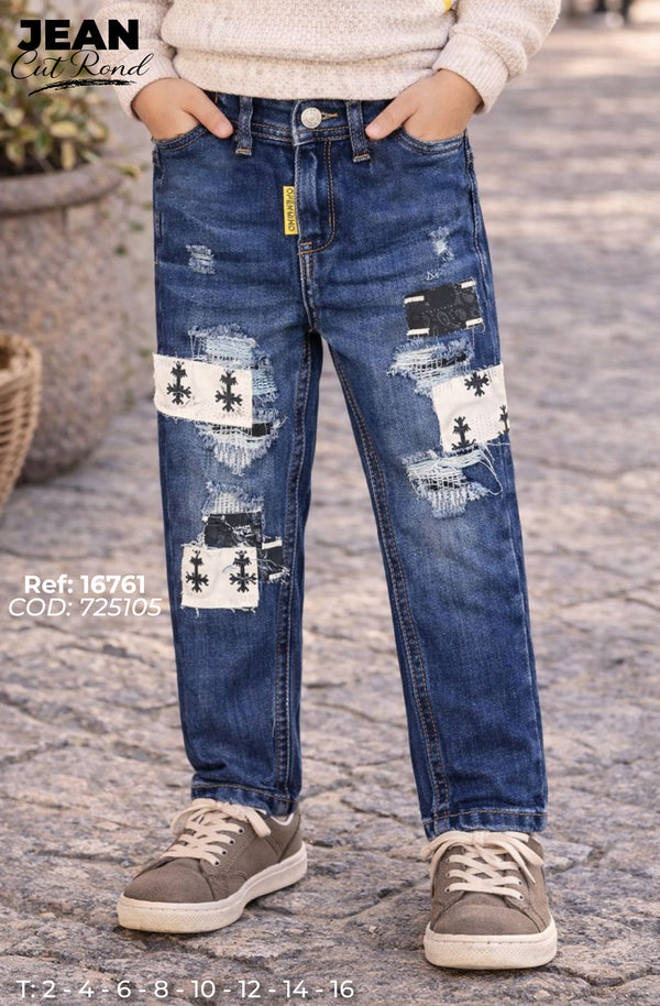 jean cut rond niño