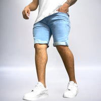 Bermuda jean clásica hombre