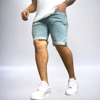 Bermuda jean clásica hombre