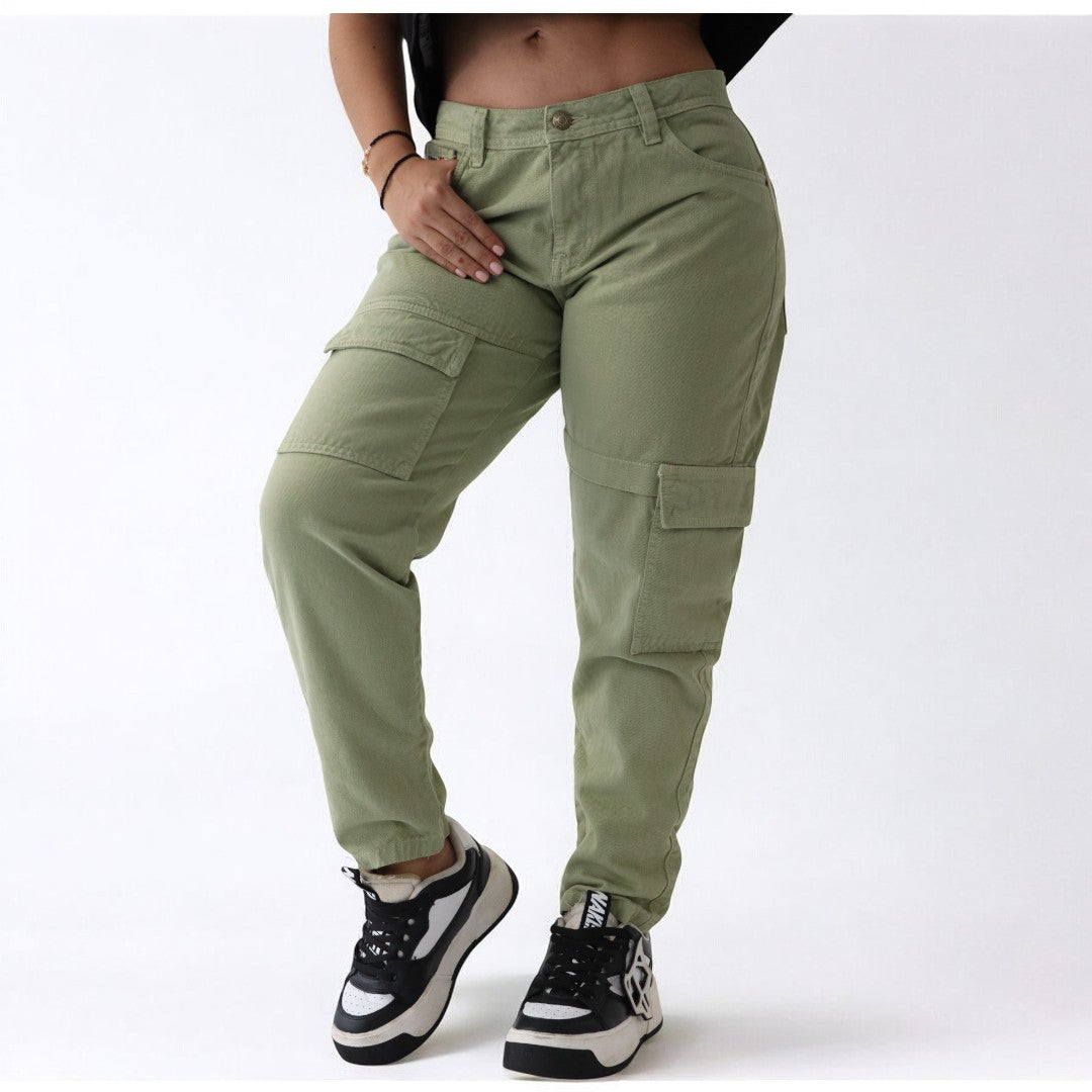 Pantalon cargo cereza mujer