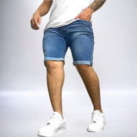 Bermuda jean clásica hombre