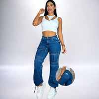 Jean rígido Coco para dama