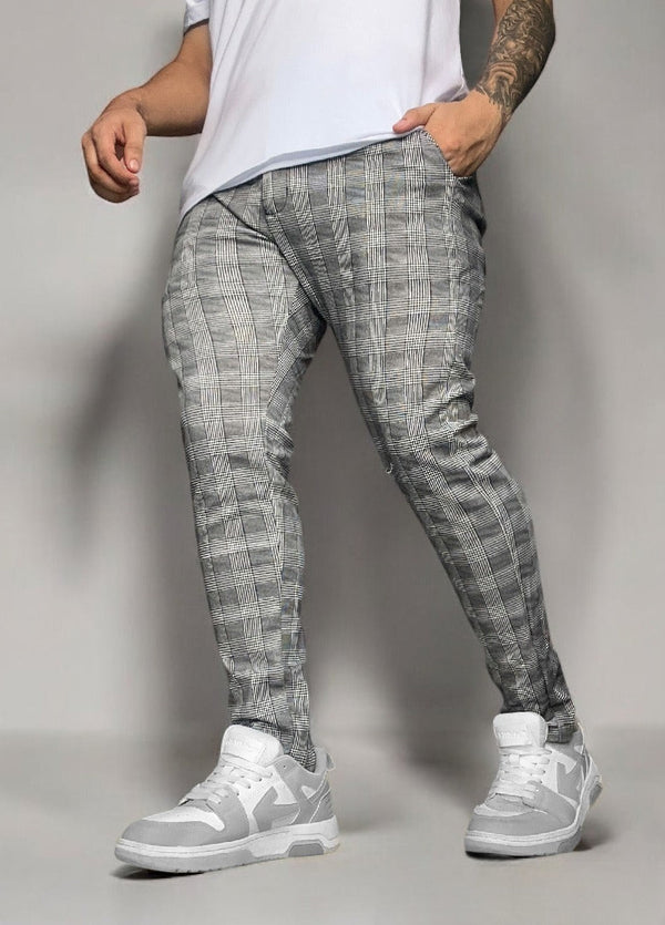 Pantalon confort a cuadros