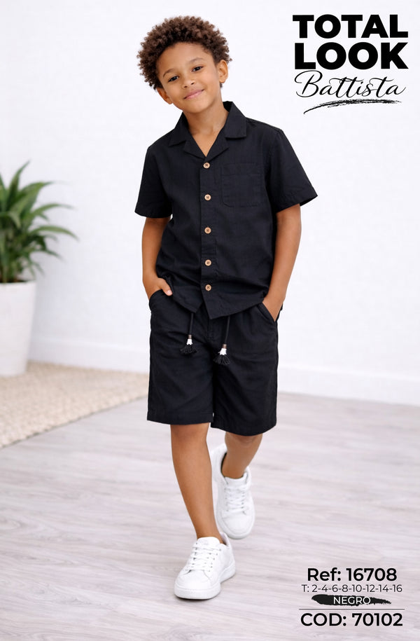 total look battista negro niño