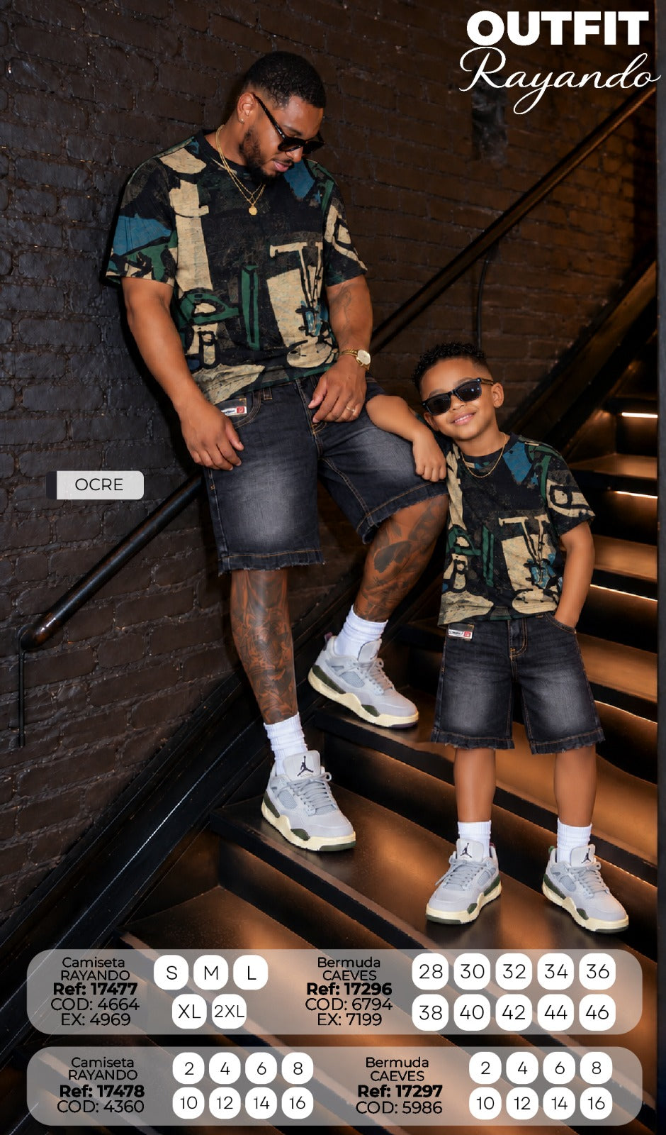 outfit padre e hijo rayando