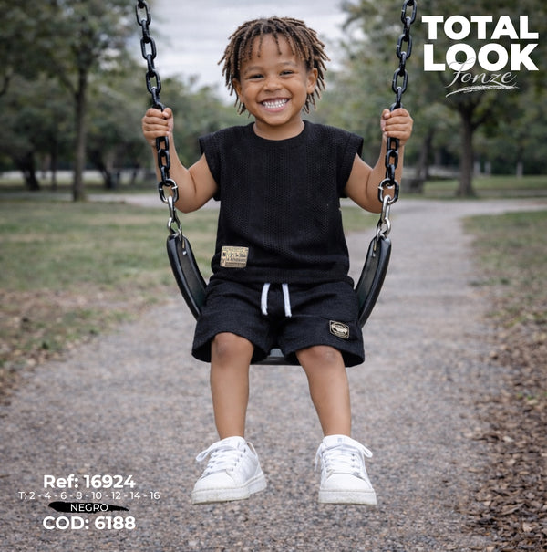 total look fonze negro niño