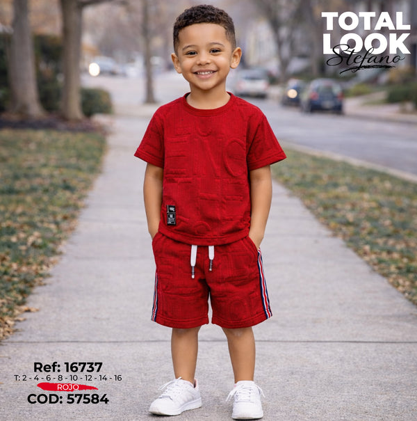 total look stefano rojo niño