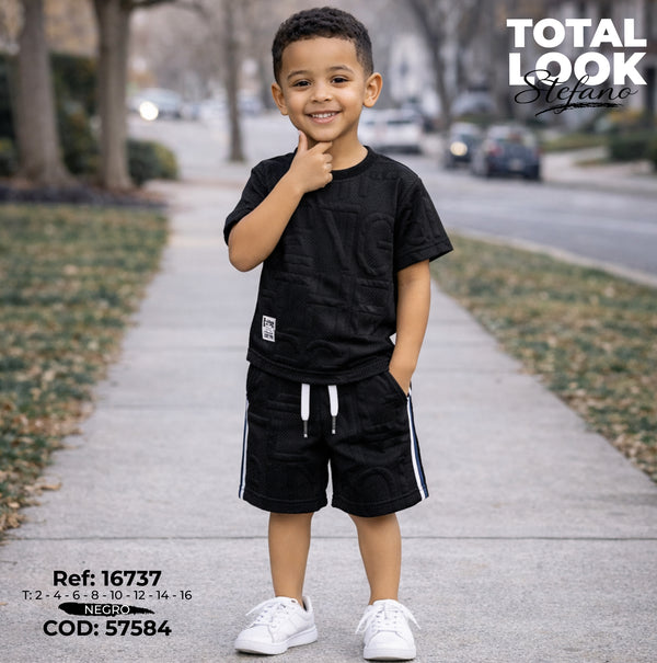 total look stefano negro niño