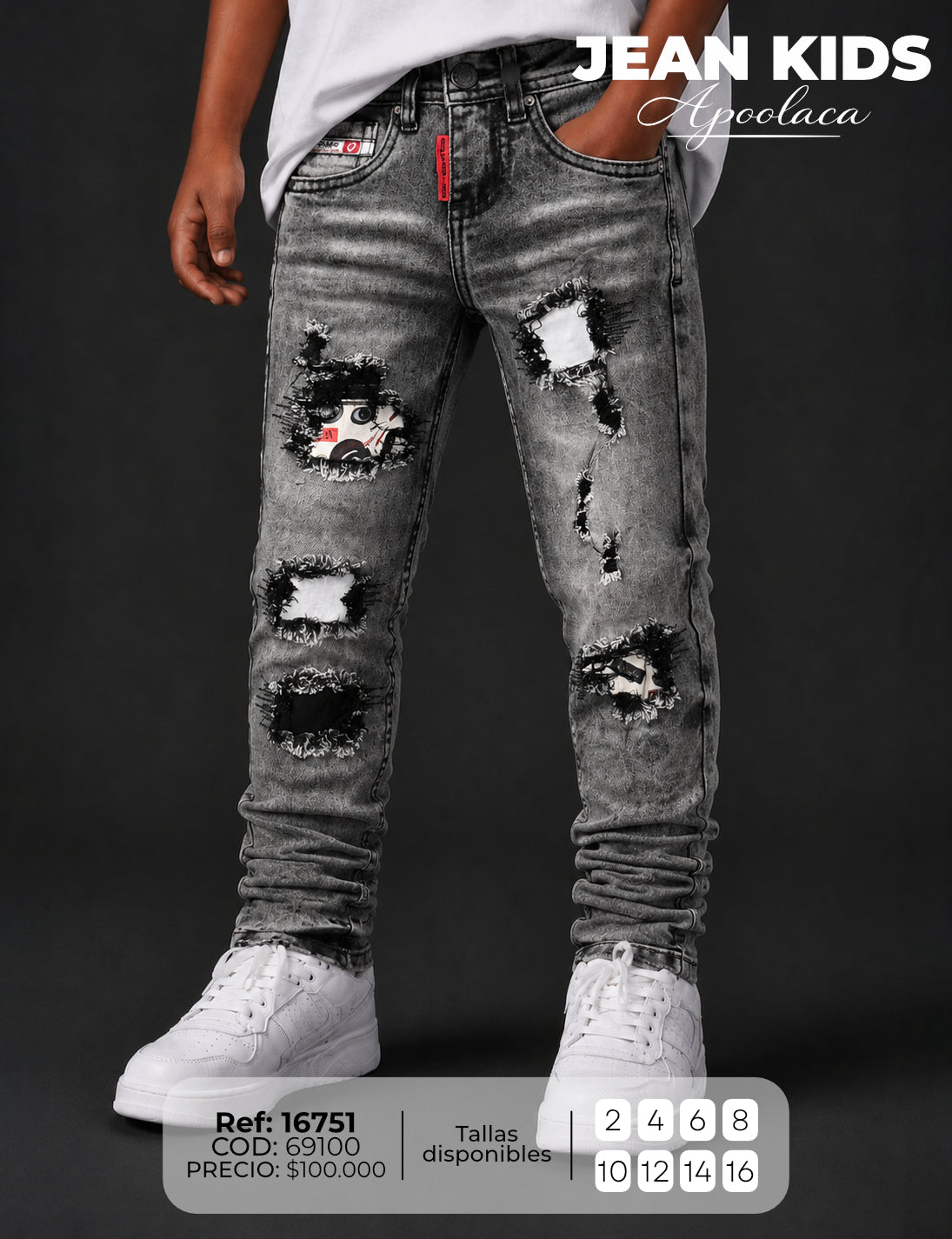 Jean regular Apoolaca niño