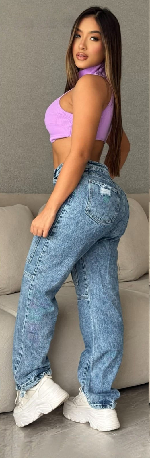 Jean rígido Coco para dama