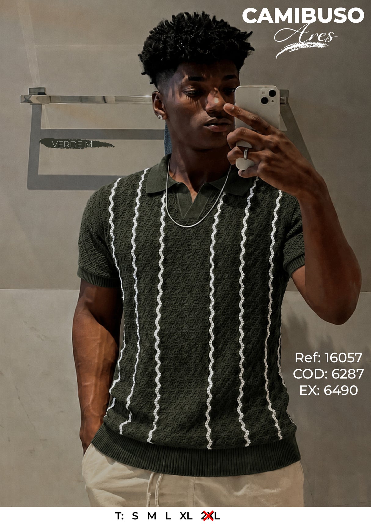 camibuso ares verde m hombre
