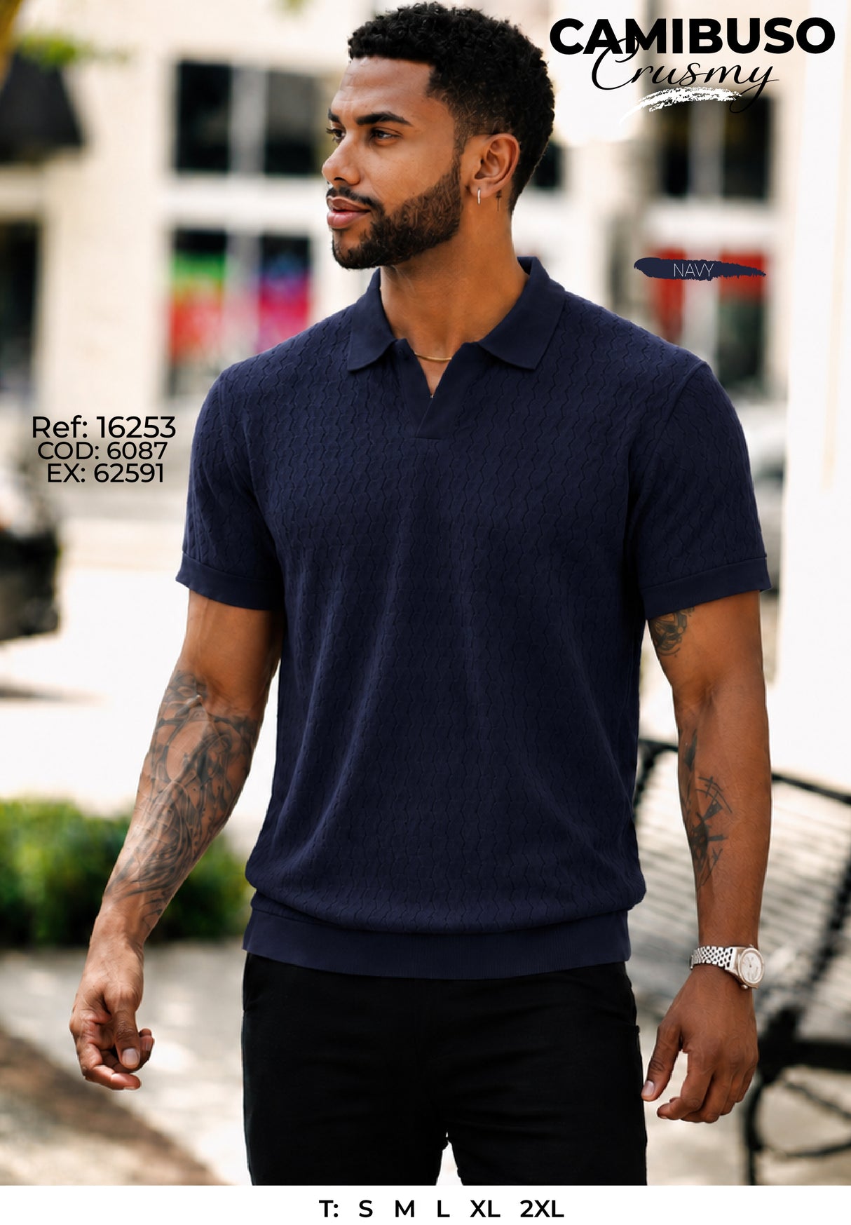 camibuso crusmy navy hombre