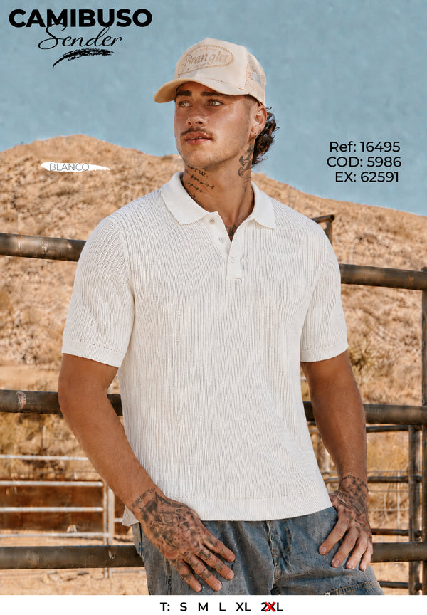 camibuso sender blanco hombre