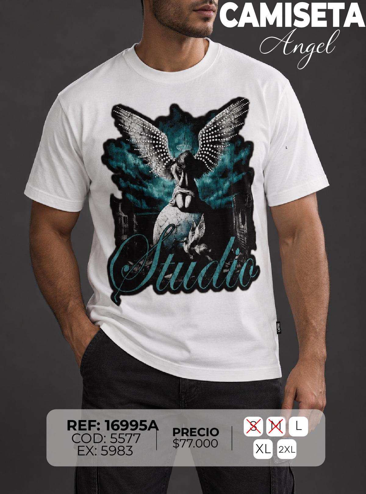 camiseta angel hombre