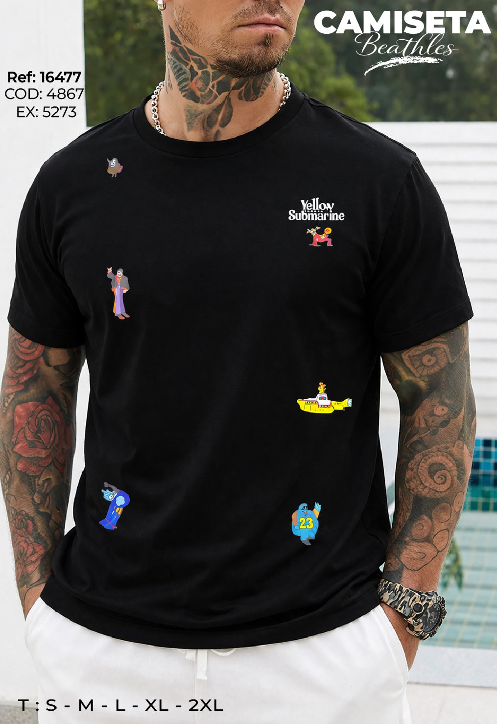 camiseta beathles hombre