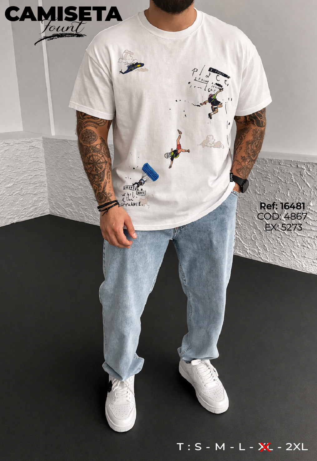 camiseta fount hombre