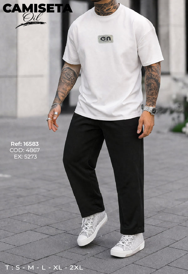 camiseta oil hombre