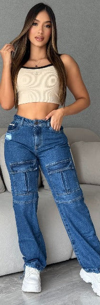 Jean rígido Coco para dama