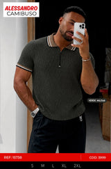 Camibuso alessandro outlet verde militar hombre outlet