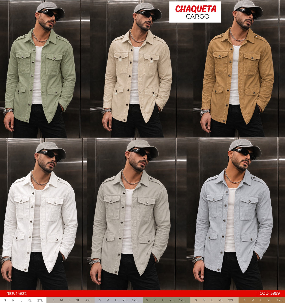 Chaqueta cargo collage hombre outlet