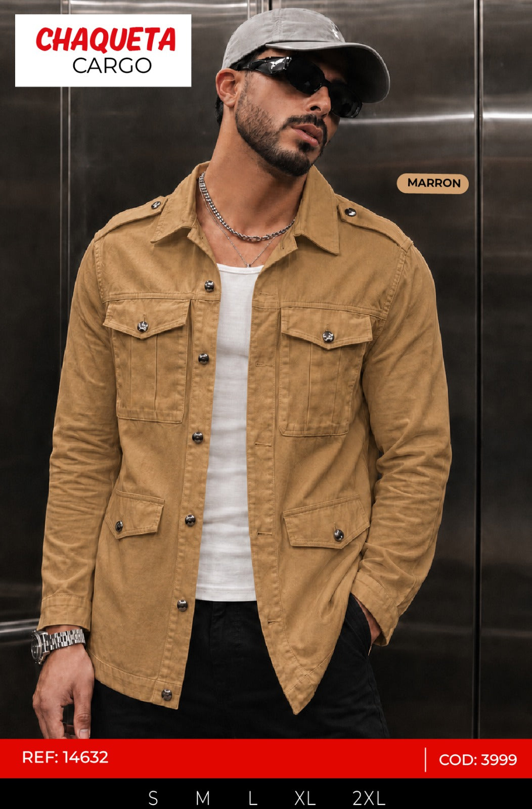 Chaqueta cargo marron hombre outlet