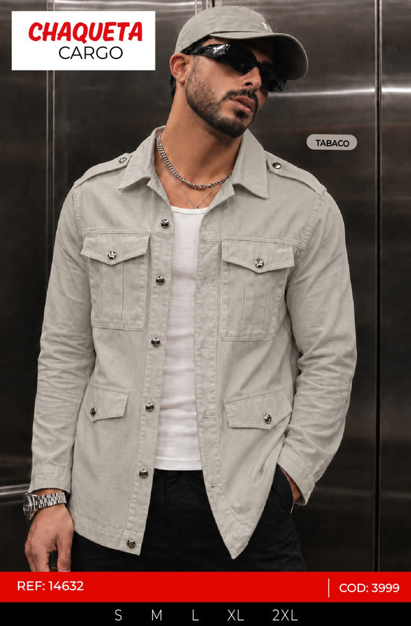 Chaqueta cargo tabaco hombre outlet