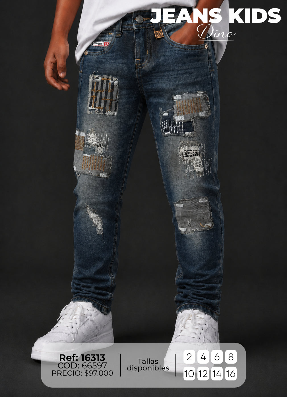Jean regular Dino niño