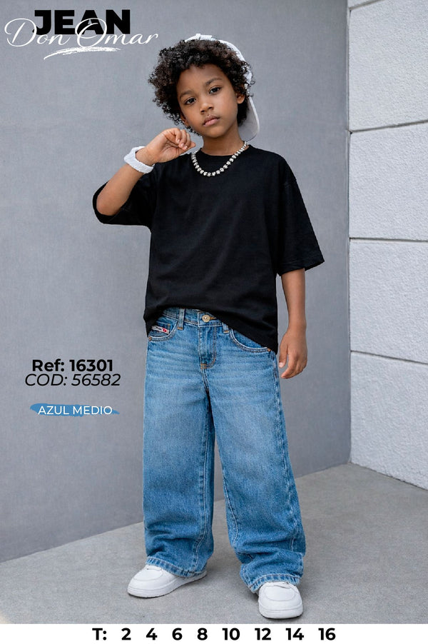 jean don omar azul medio niño