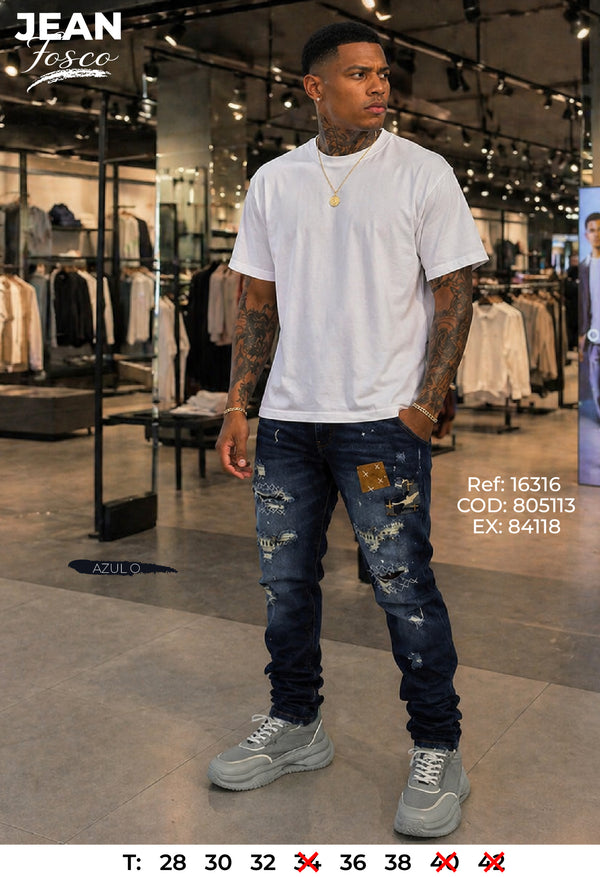 jean regular fosco azul o hombre
