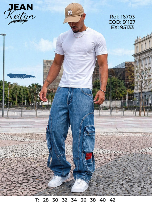jean baggy keityn azul m hombre