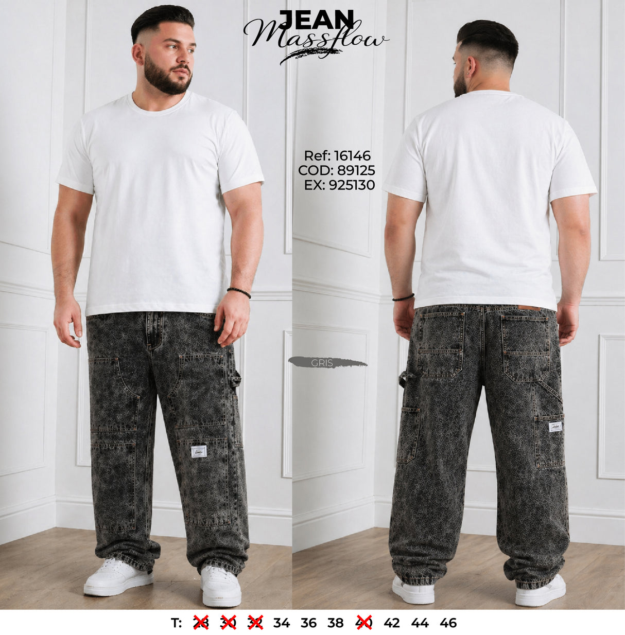 jean baggy massflow gris o hombre