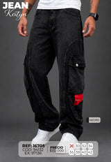 jean baggy rigido keityn negro hombre