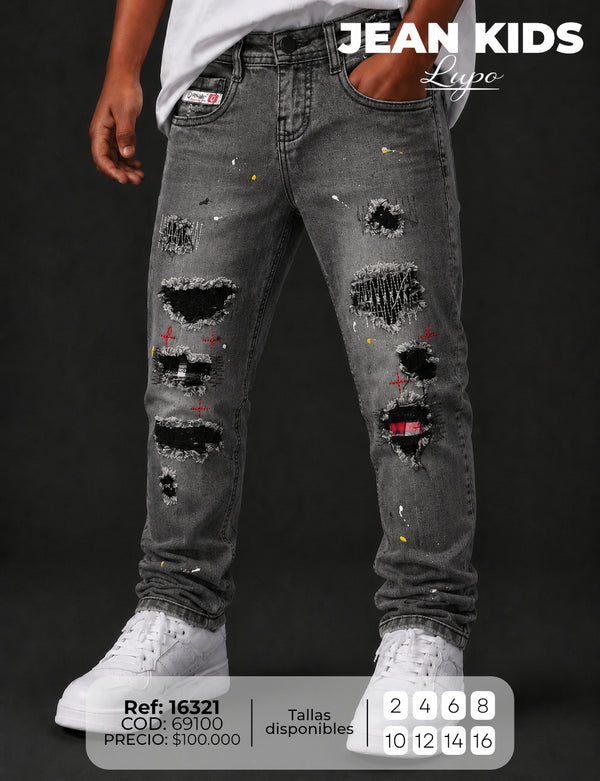Jean regular Lupo niño